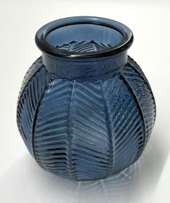 Blue Bubble Glass Vase