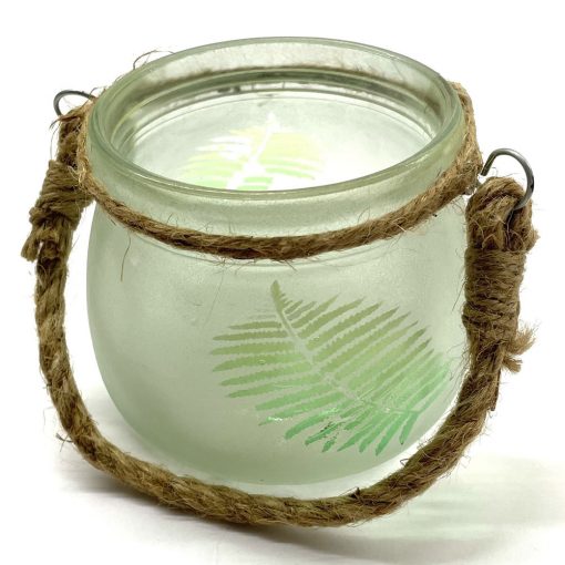 Glass Fern Candle Holder