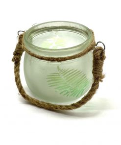 Glass Fern Candle Holder