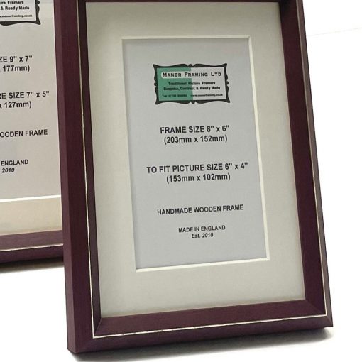 Maroon Picture Frame with White Mount