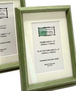 Olive Green Picture Frame with White Mount