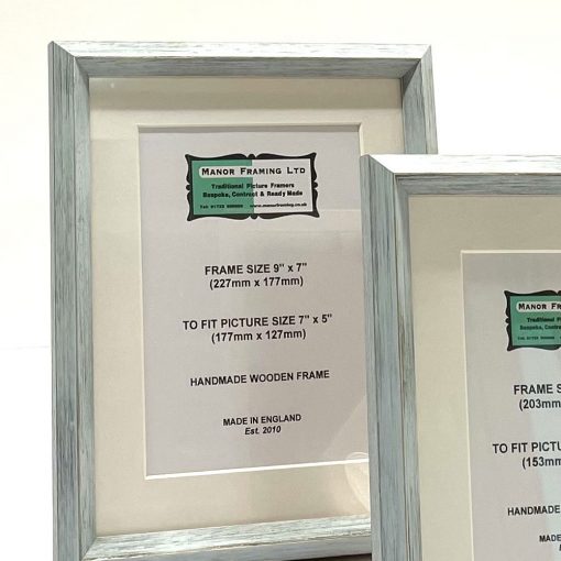 Pale Blue Picture Frame with White Mount