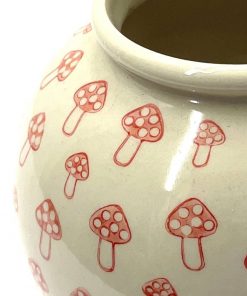 Red Mushroom Print Large Vase