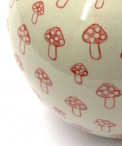 Red Mushroom Print Large Vase