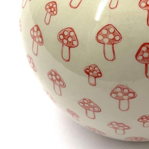 Red Mushroom Print Large Vase