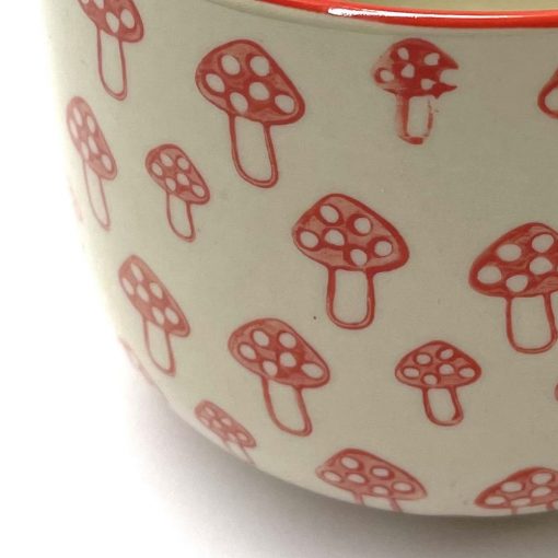 Red Mushroom Print Planter