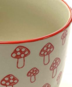 Red Mushroom Print Planter