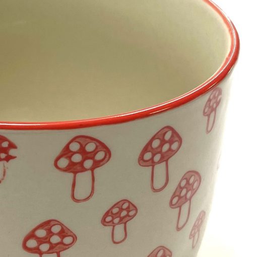 Red Mushroom Print Planter