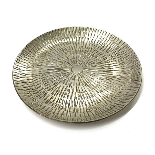 Silvered Brass Jewellery Dish close up